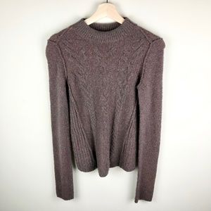 Free People Brown Knit Mock Neck Sweater XS